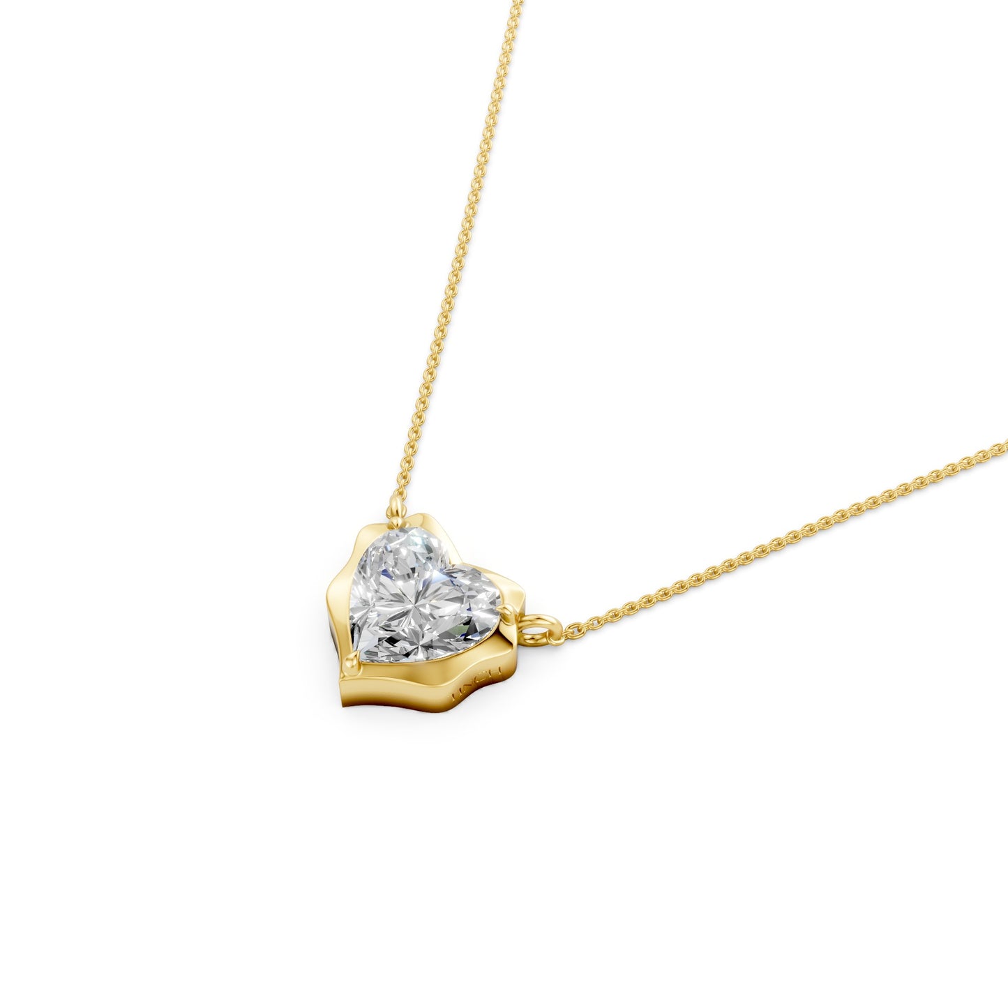 Crown Heart Solitaire Necklace in Lab Grown Diamond