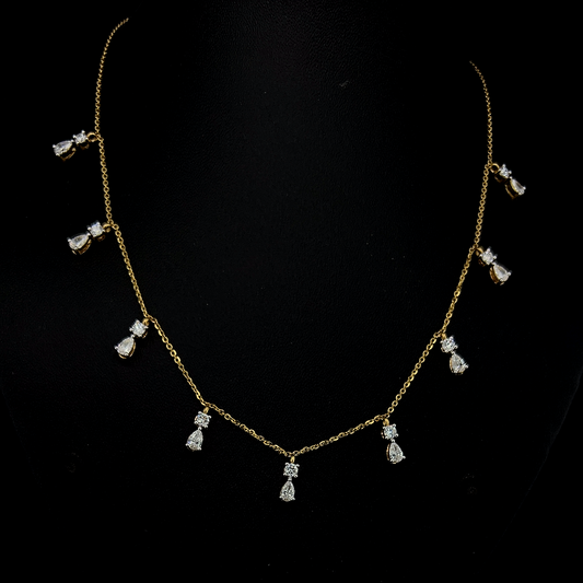 Diamond gold pendant necklace for women daily wear