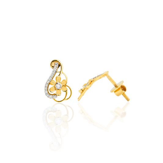 Floral Diamond Drop Earrings