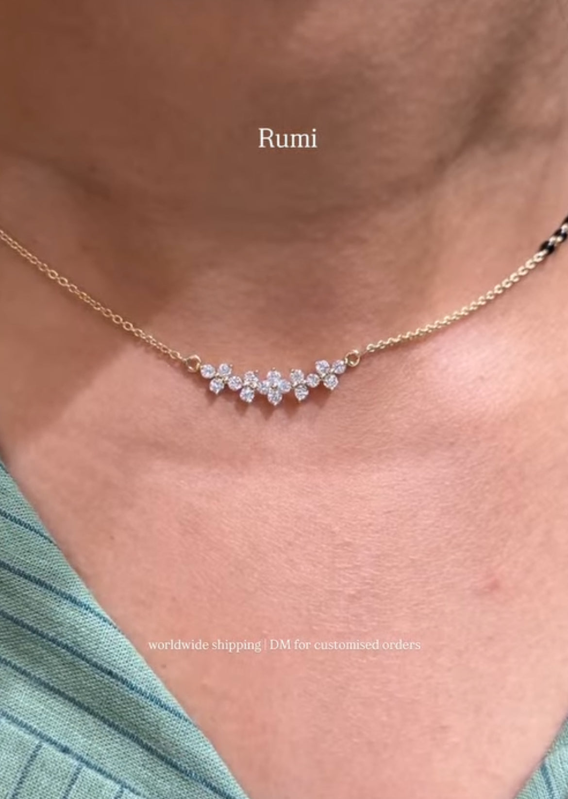 RUMI Floral Round Diamond Mangalsutra in Lab Grown Diamond