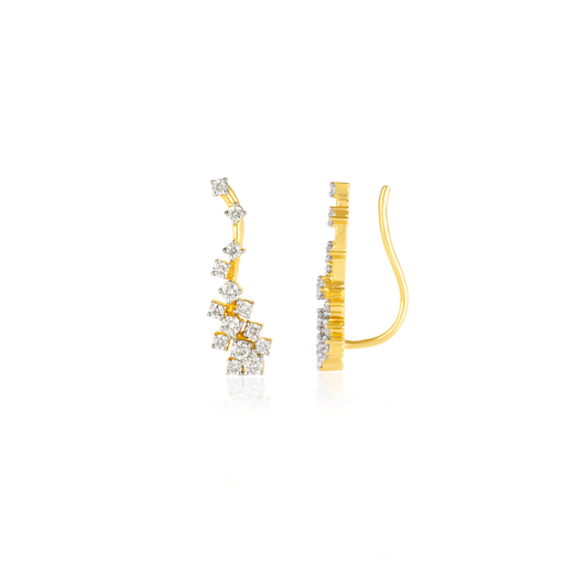 Round Diamond Cluster Solitaire Stud Earrings
