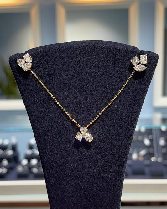 Lab grown diamond gold necklace for women