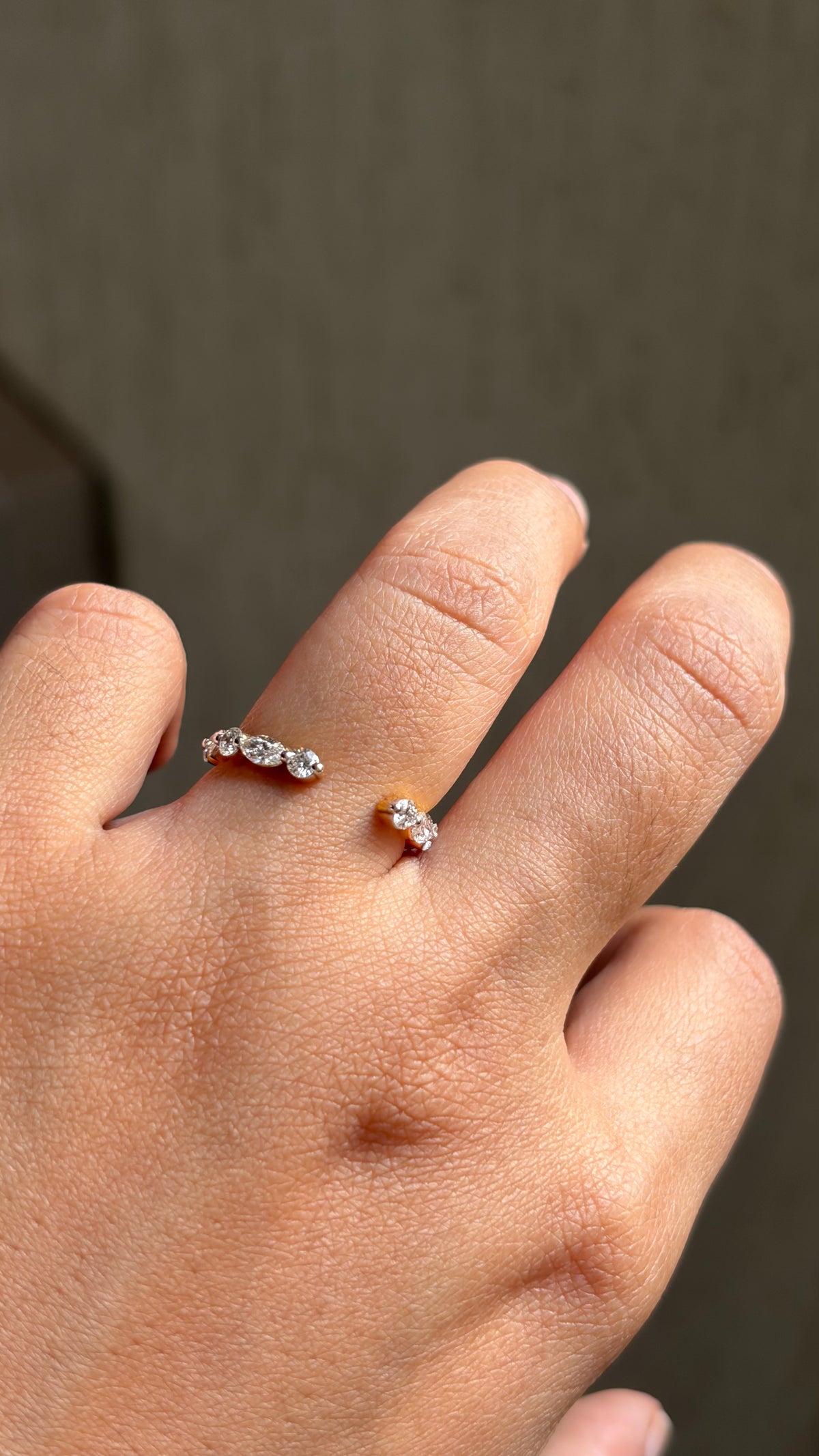 Open Marquise & Round Stack Ring