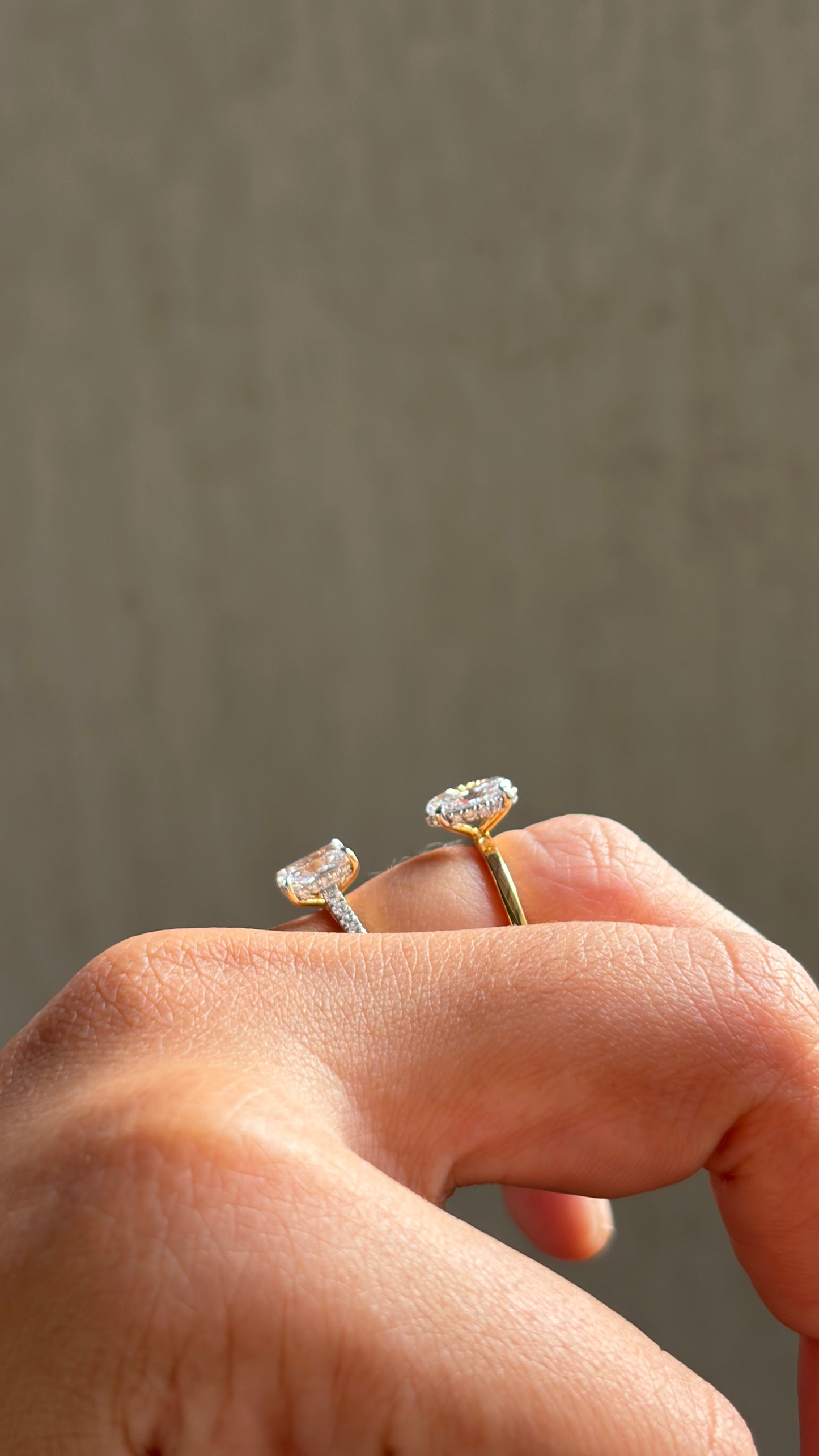 Oval Solitaire Halo Ring