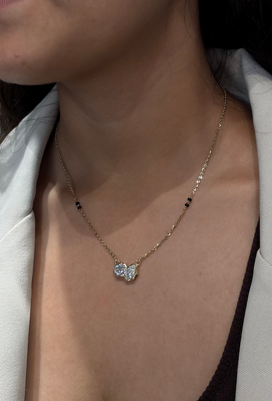 Toi et Moi Round & Pear Mangalsutra in Lab Grown Diamond
