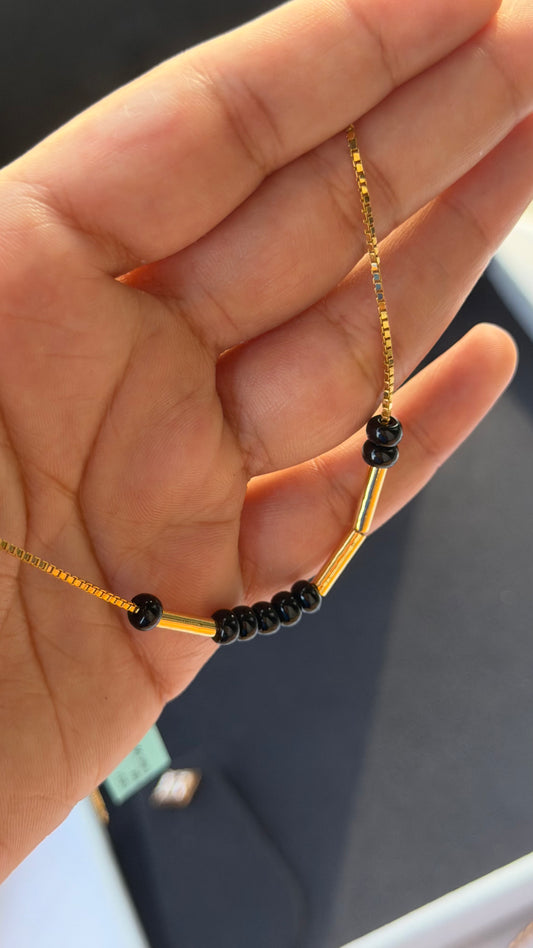 Morse Code Custom Gold Necklace, 14K 18K Gold, front view