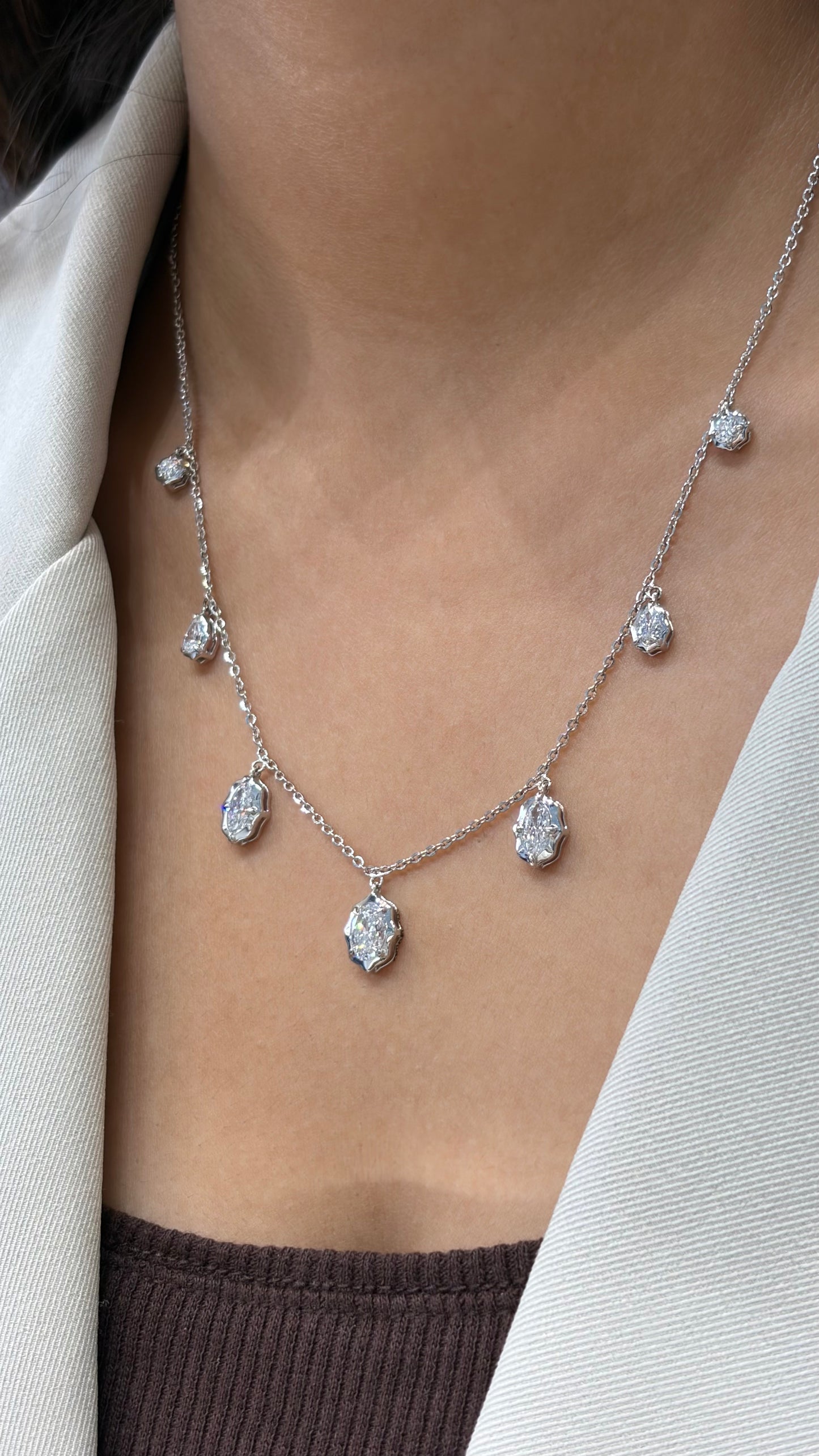 Diamond gold necklace for women