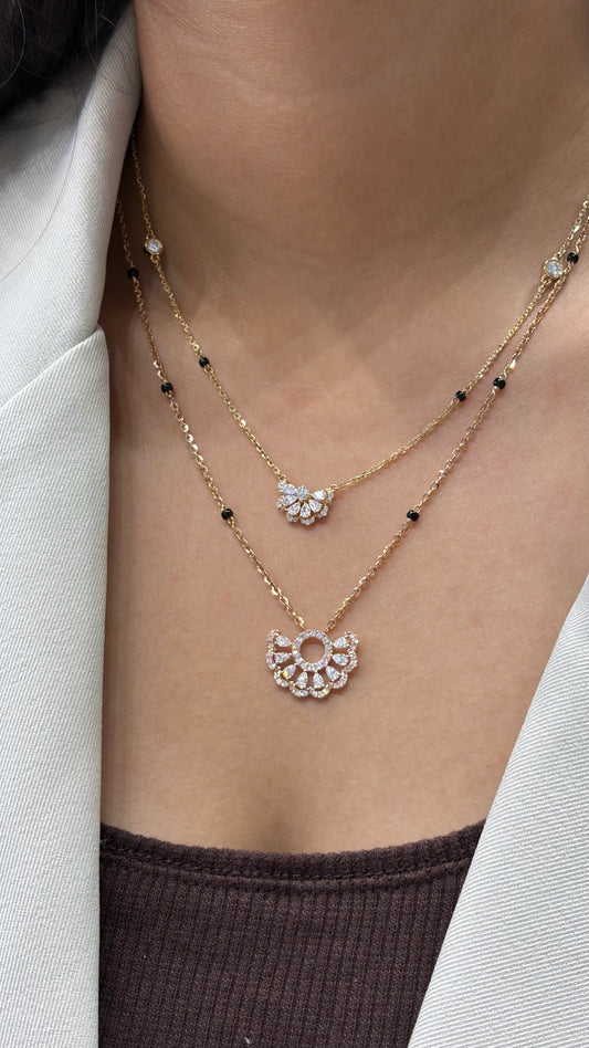 Peacock Pear Mangalsutra in Lab Grown Diamond