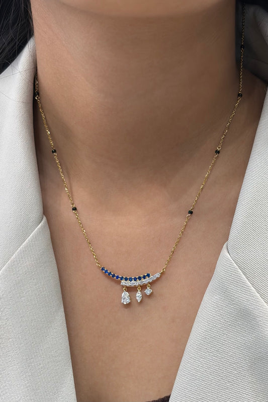 Ruhi Dangling Diamond Lab-Grown Diamond Mangalsutra, IGI-Certified, 14K 18K Gold, front view