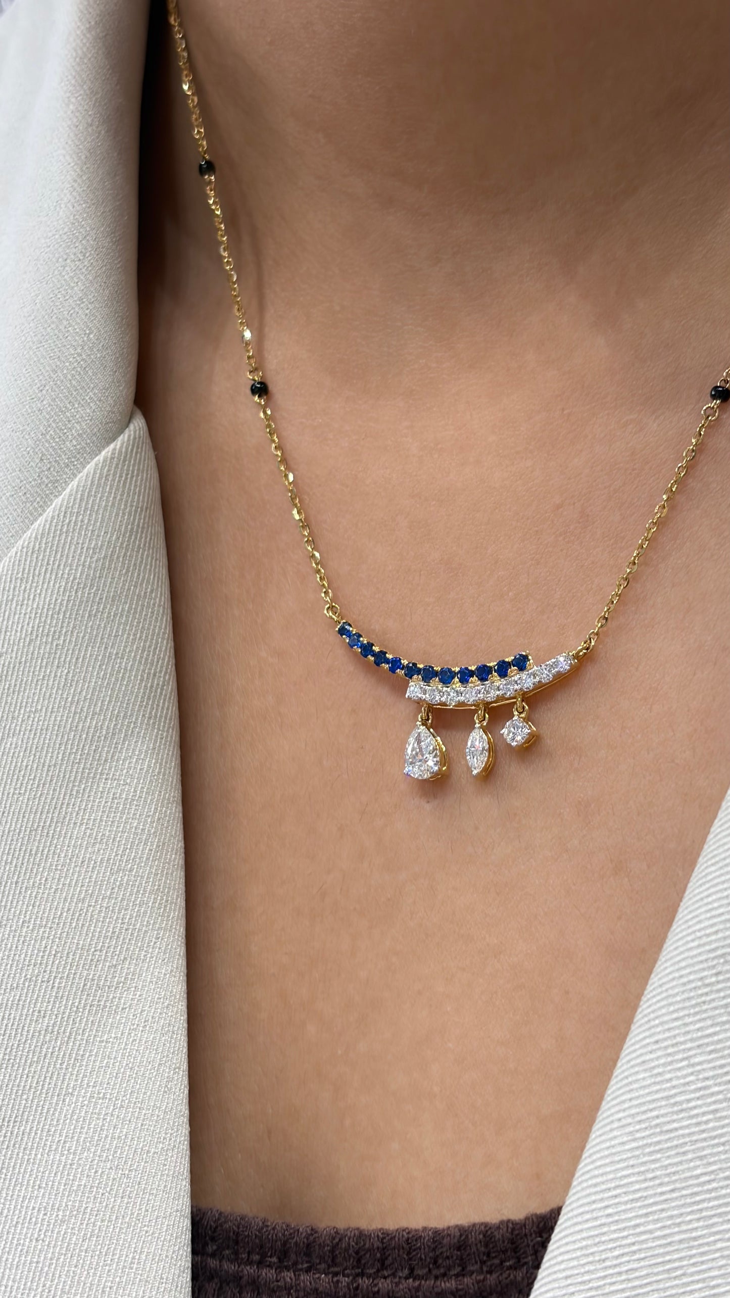 Ruhi Dangling Diamond Mangalsutra in Lab Grown Diamond