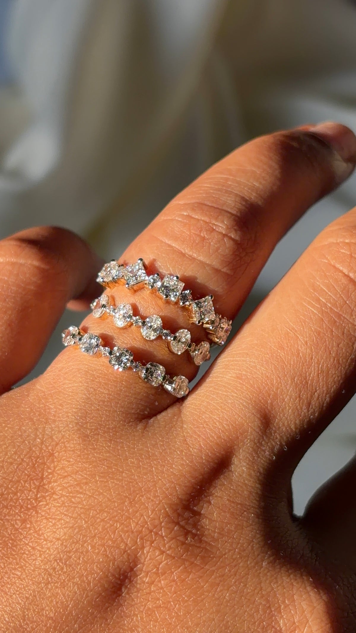 Cushion & Round Stack Ring