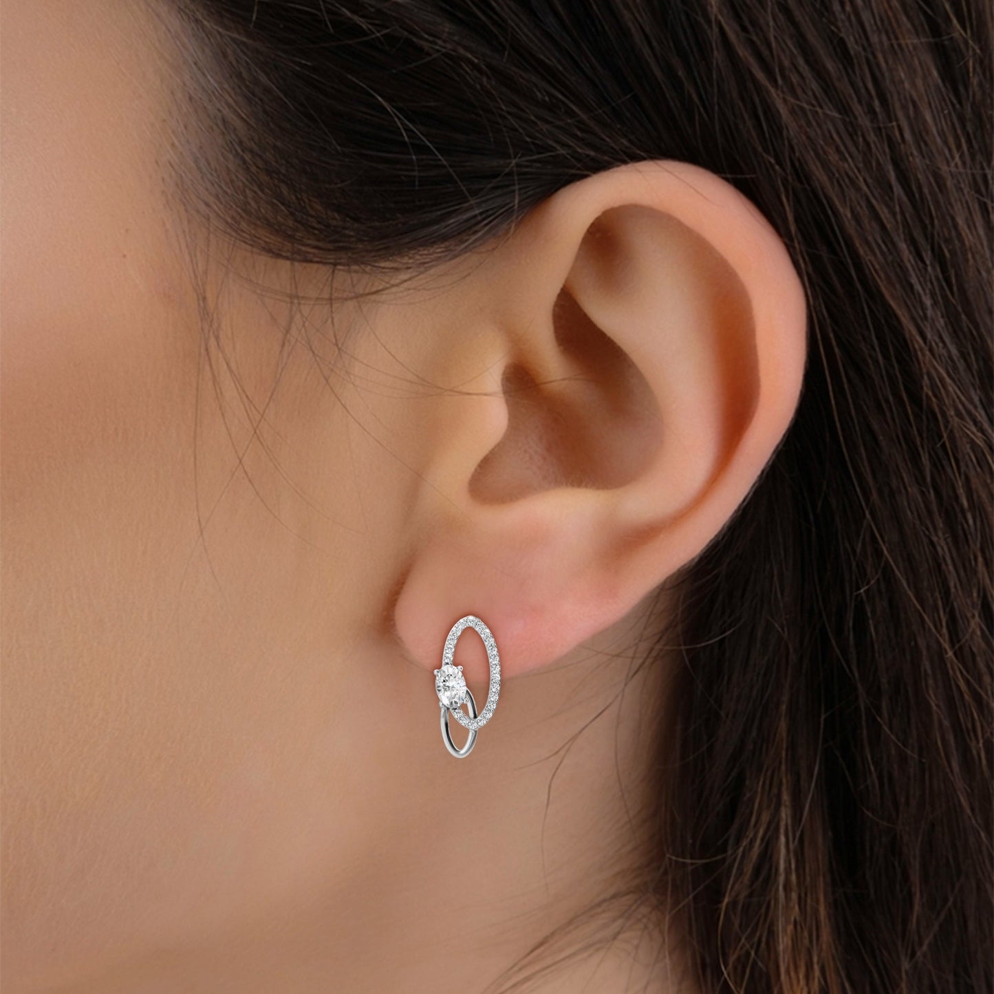 Diamond gold earrings for women bridal