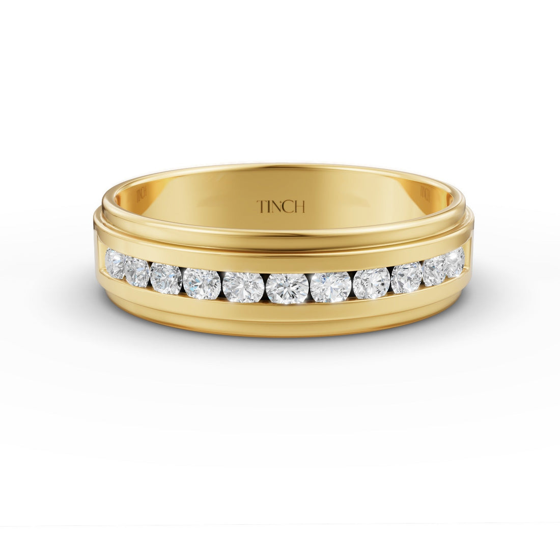 Sleek men's diamond wedding band