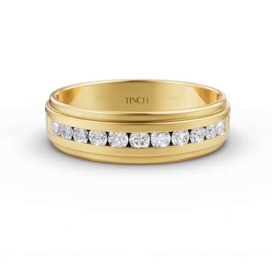 Sleek men's diamond wedding band