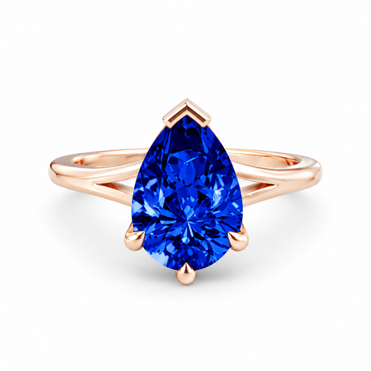 Blue sapphire gemstone ring in gold