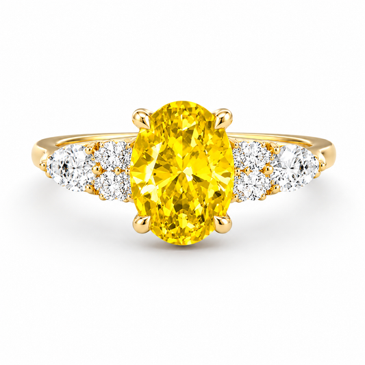 Yellow sapphire birthstone ring in gold
