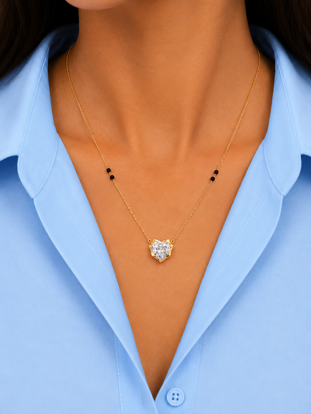 Gold diamond necklace