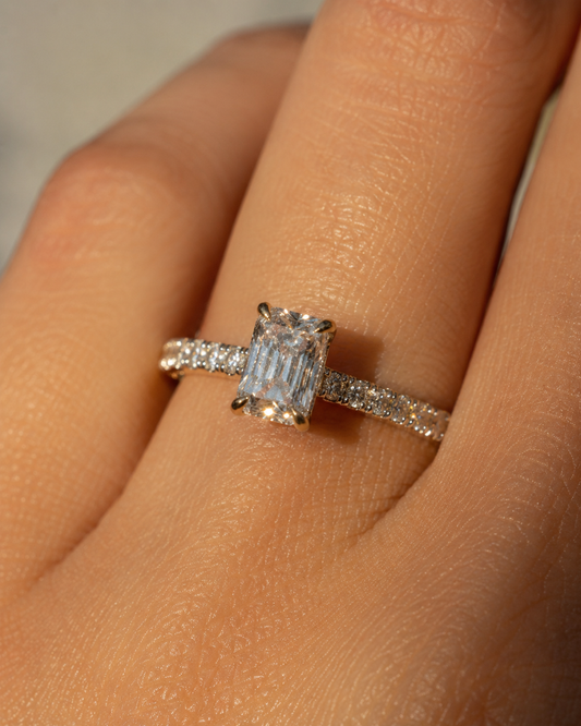 Lab-grown diamond engagement ring in gold
