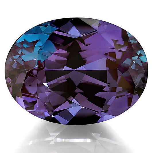 Natural alexandrite loose gemstone showing colour change