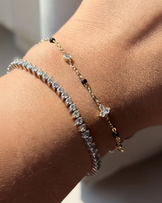 Diamond mangalsutra bracelet in gold
