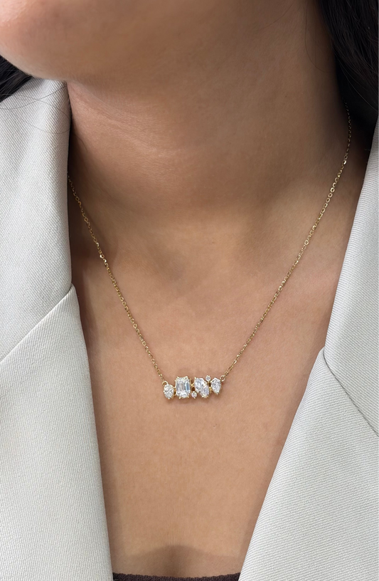 Multi-shape lab-grown diamond mangalsutra in gold