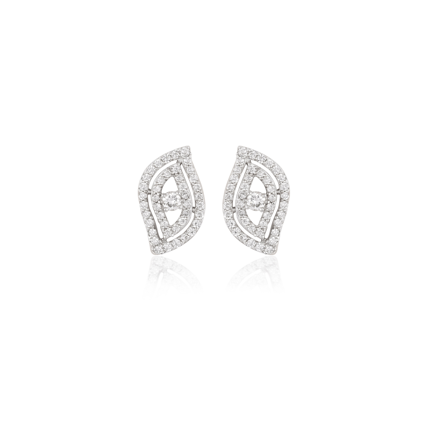 Marquise Halo Diamond Stud Earrings