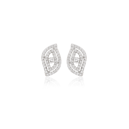 Diamond gold earrings for women bridal