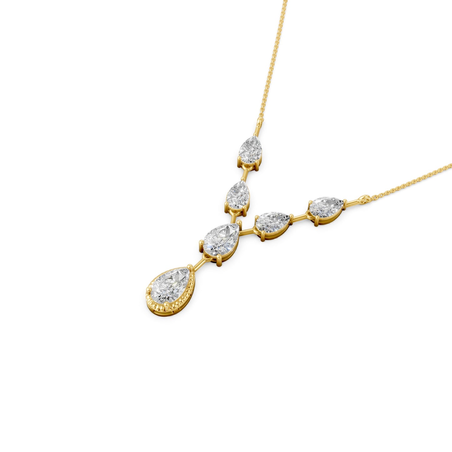 Pear Drop Solitaire Necklace in Lab Grown Diamond