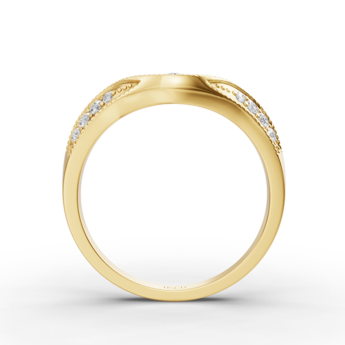 Arc Curve Diamond Wedding Band in Lab Grown Diamond