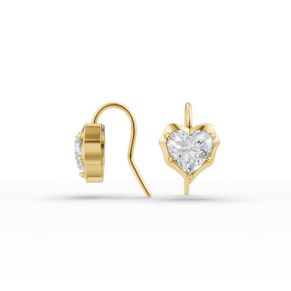 Heart Shape Diamond Hoop Earrings