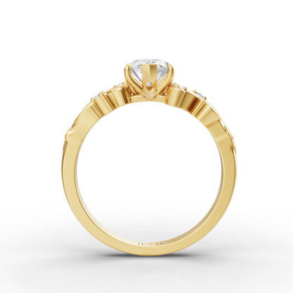 The Marquise Vintage Vine Engagement Ring | Marquise Lab Grown Diamond in 14/18K Gold