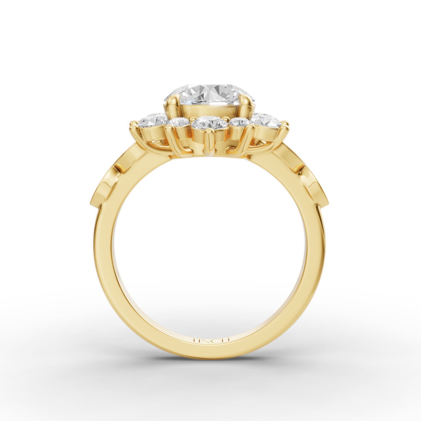 Heirloom Bloom Round Solitaire Engagement Ring in Lab Grown Diamond
