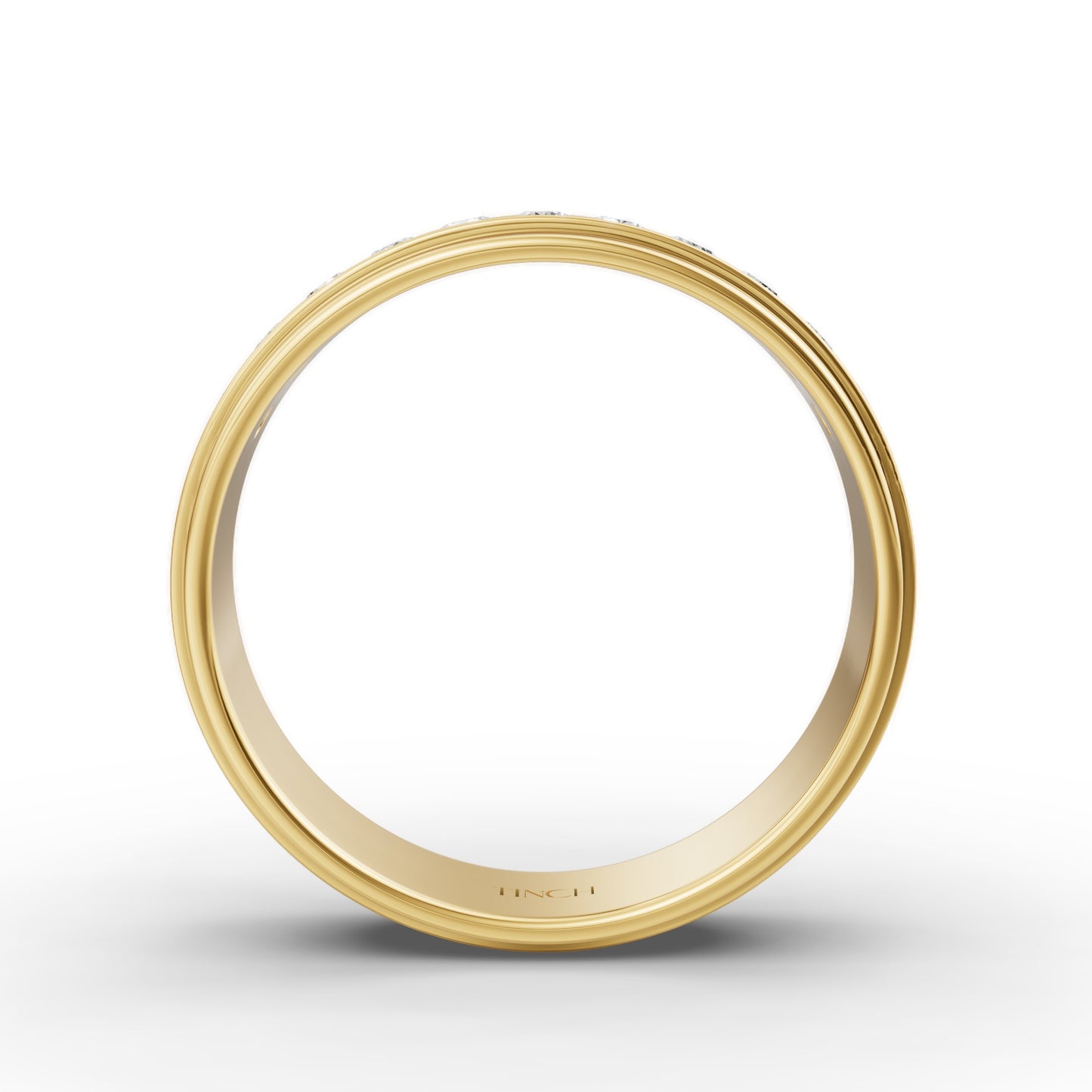 Half Channel Double Layer Men’s Engagement Ring in Lab Grown Diamond