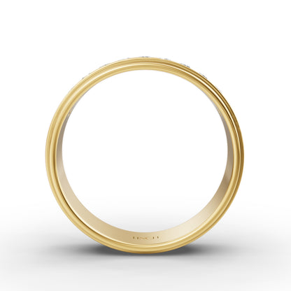 Half Channel Double Layer Men’s Engagement Ring in Lab Grown Diamond