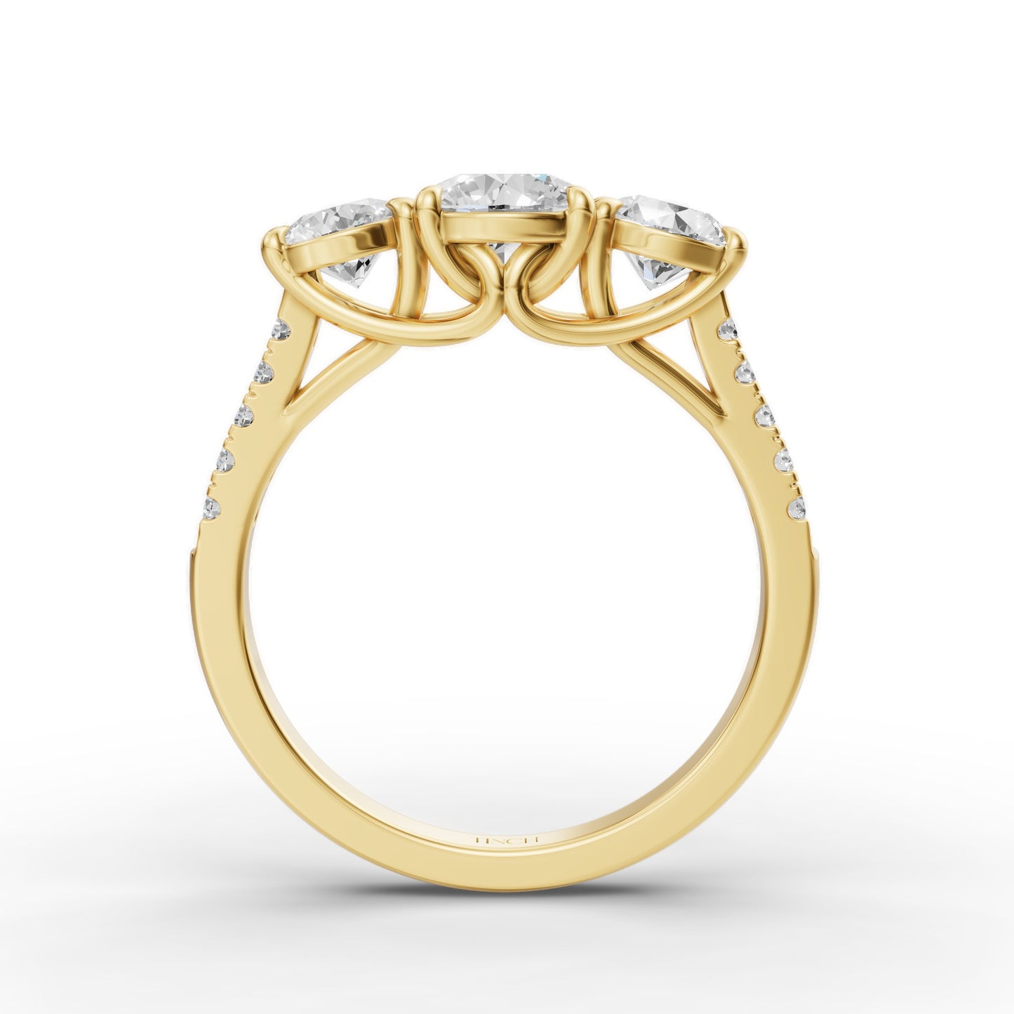 Three Round Stone Engagement Ring in Lab Grown Diamond