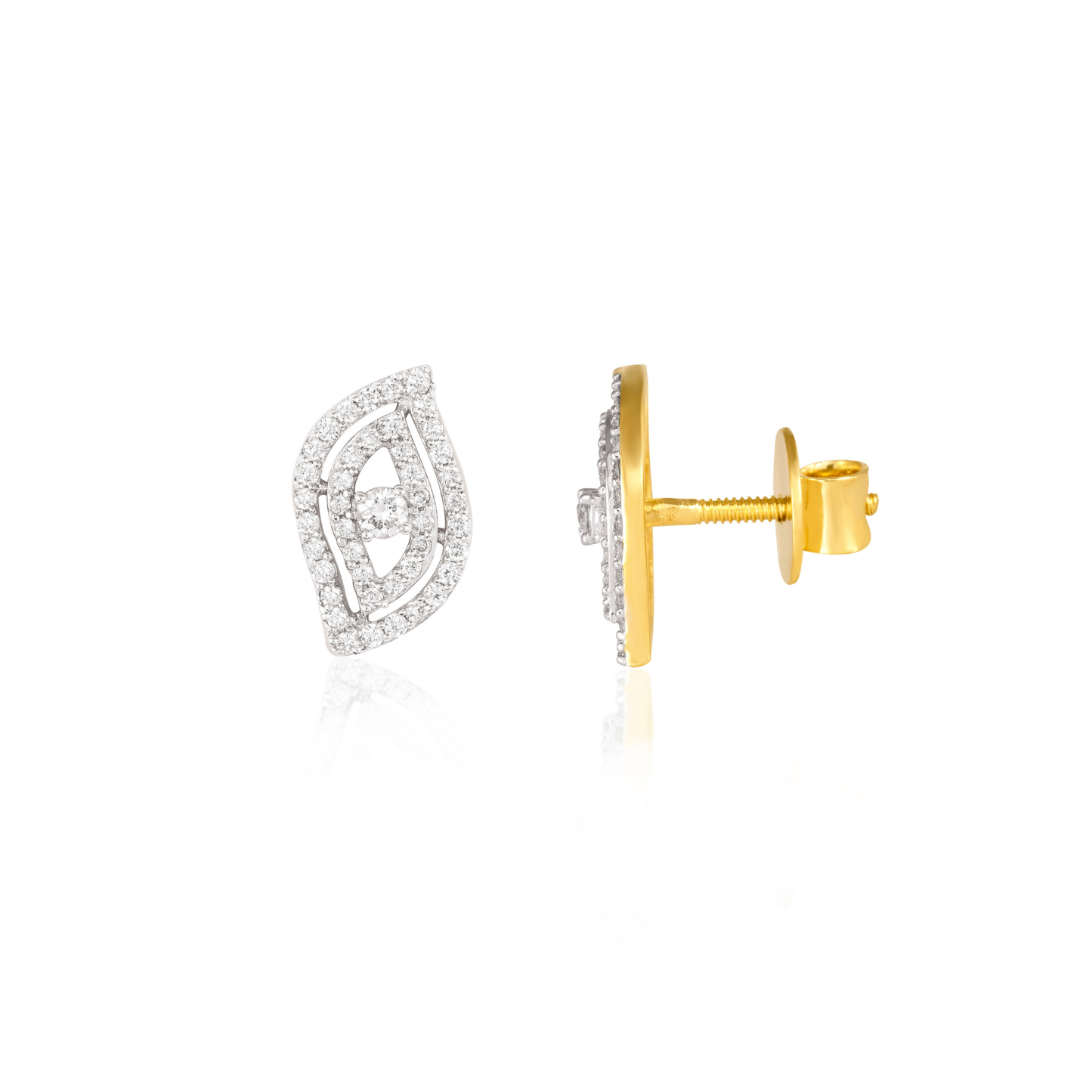 Marquise Halo Diamond Stud Earrings