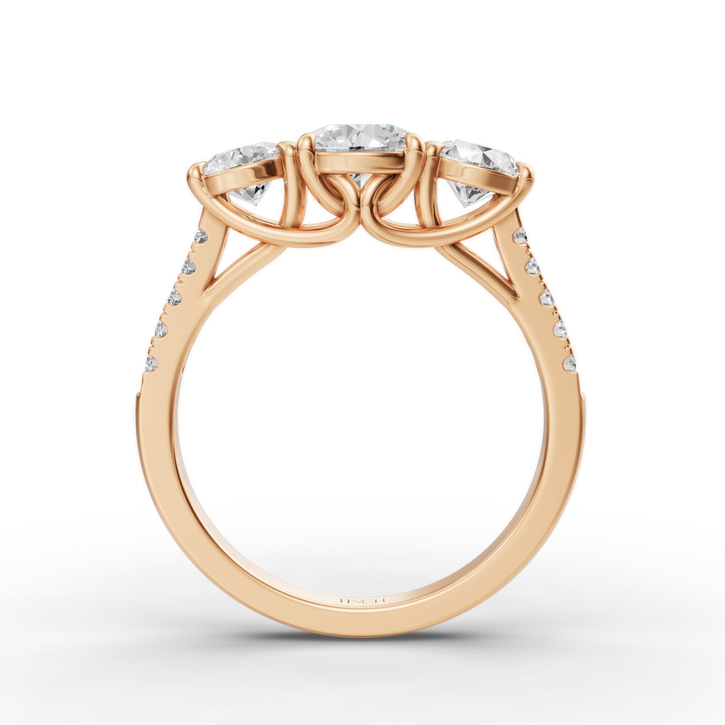 Three Round Stone Engagement Ring in Lab Grown Diamond