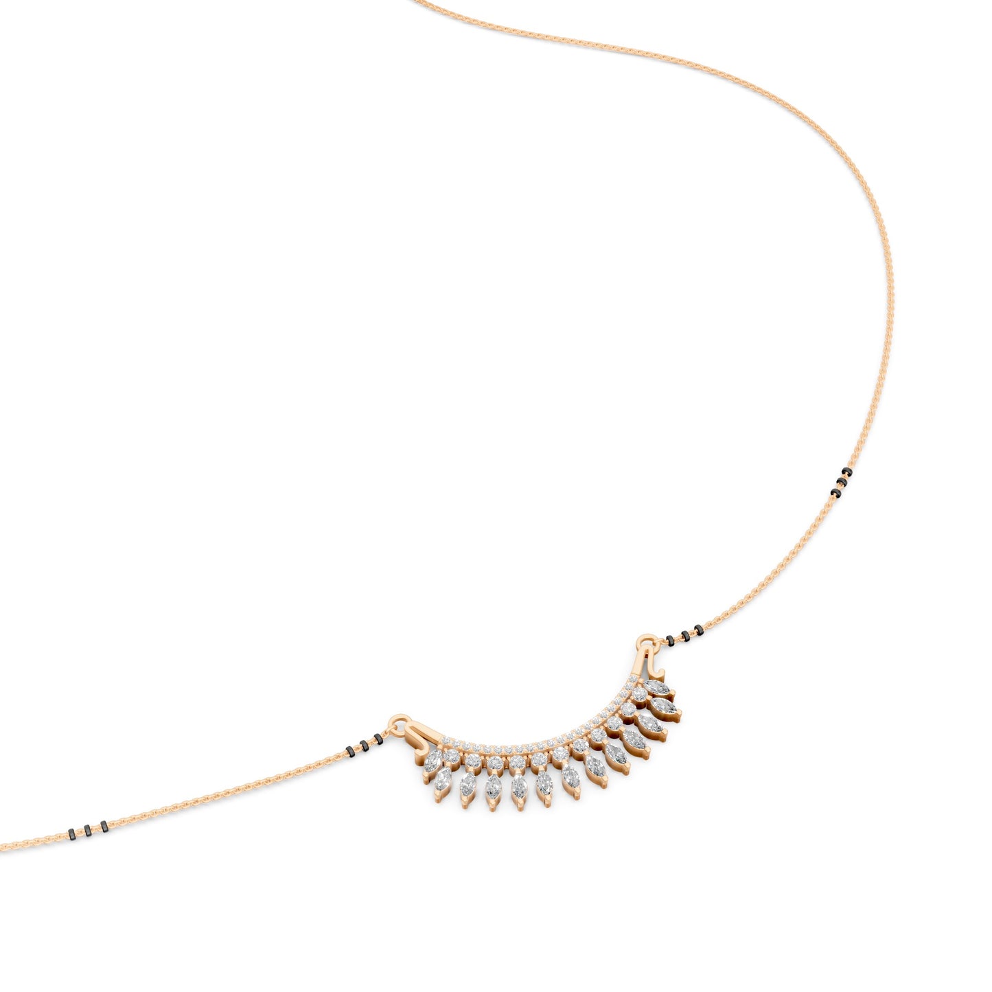 Marquise Fringe Curve Mangalsutra in Lab Grown Diamond