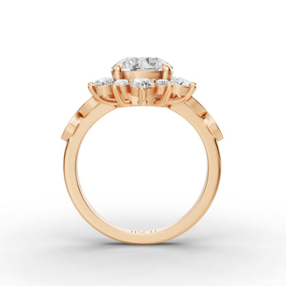 Heirloom Bloom Round Solitaire Engagement Ring in Lab Grown Diamond