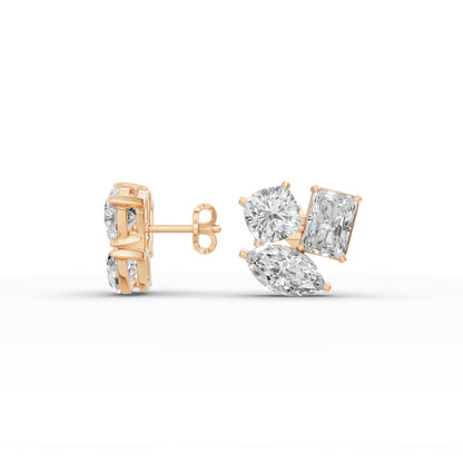 Diamond gold earrings for women daily wear