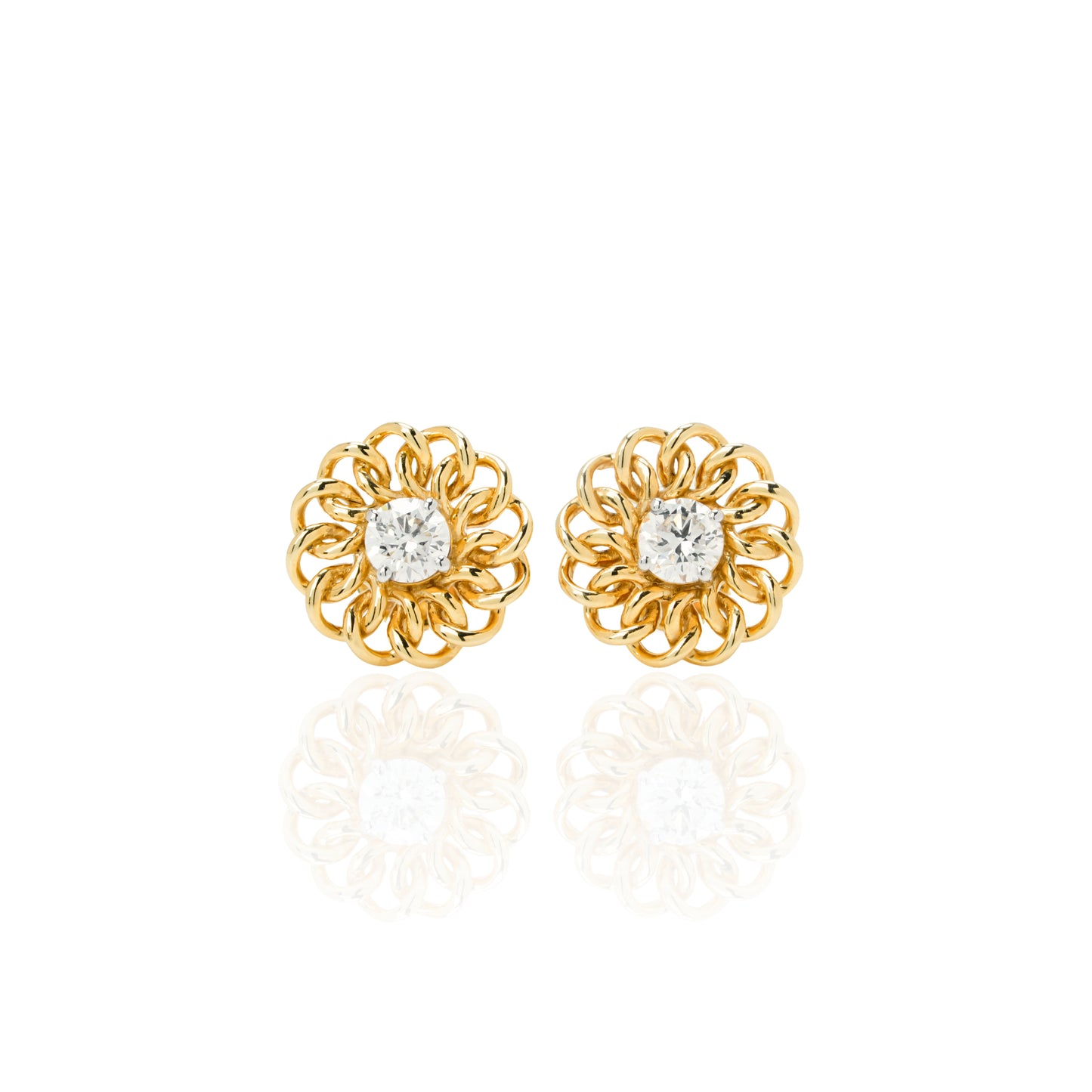 Lab grown diamond gold earrings for women daily wear