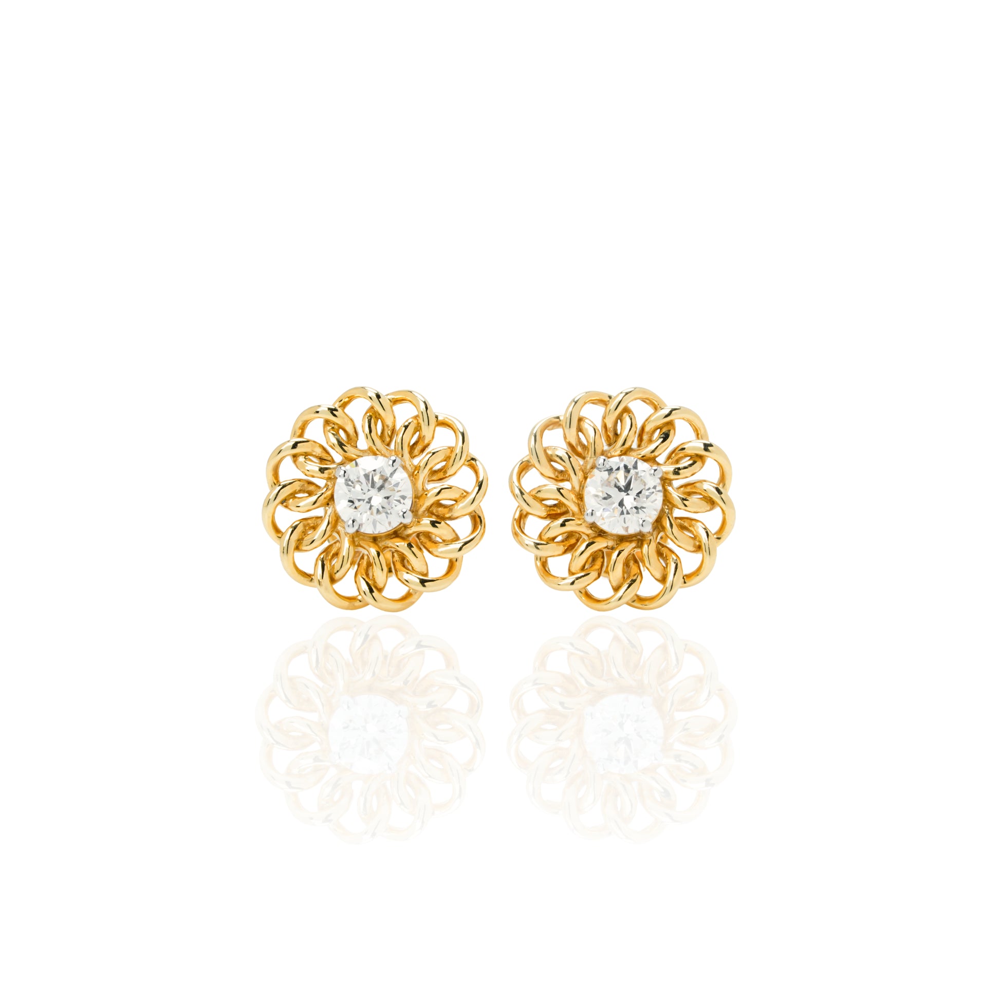 Lab grown diamond gold earrings for women daily wear