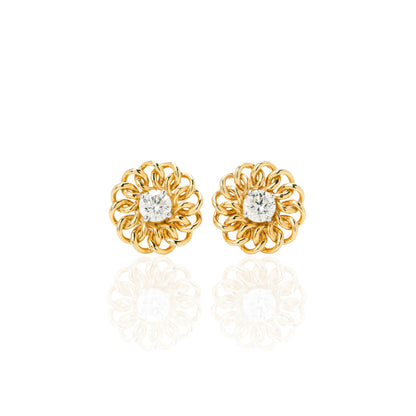 Lab grown diamond gold earrings for women daily wear