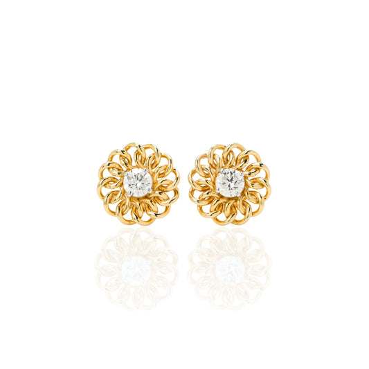Lab grown diamond gold earrings for women daily wear