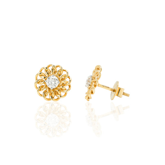 Lab grown diamond gold earrings for women daily wear