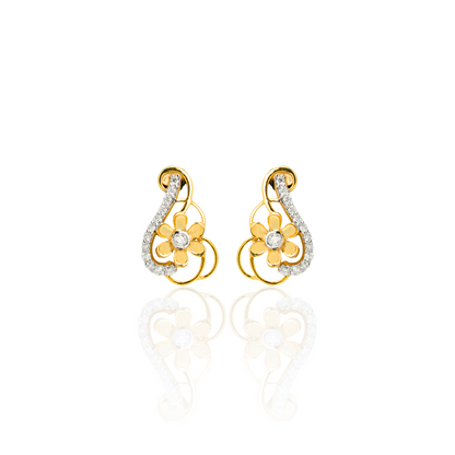 Diamond gold earrings for women