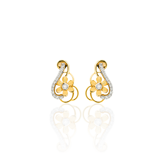 Floral Diamond Drop Earrings