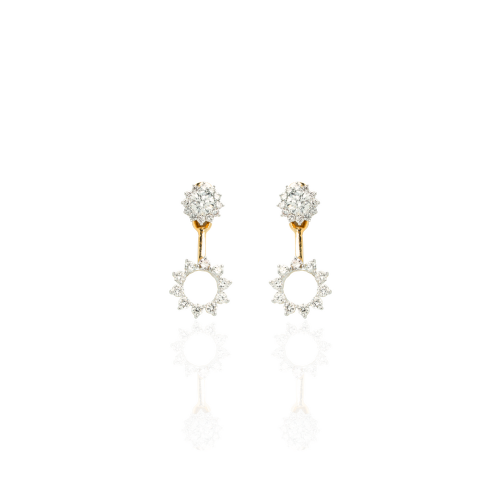 Round Diamond Detachable Drop Stud Earrings | Lab-Grown Diamond