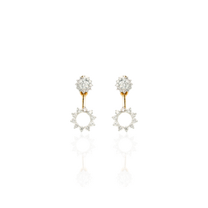 Round Diamond Detachable Drop Stud Earrings