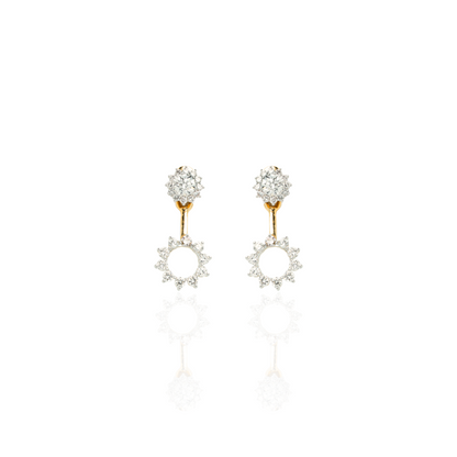 Diamond gold earrings for women bridal